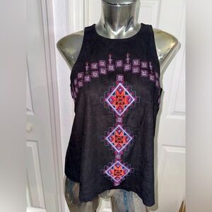 NWT Hollister faux suede festival embroidered tank top small western